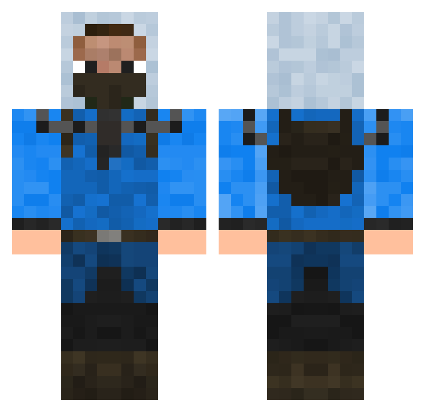 Alvinxqw Minecraft skin, front and back view