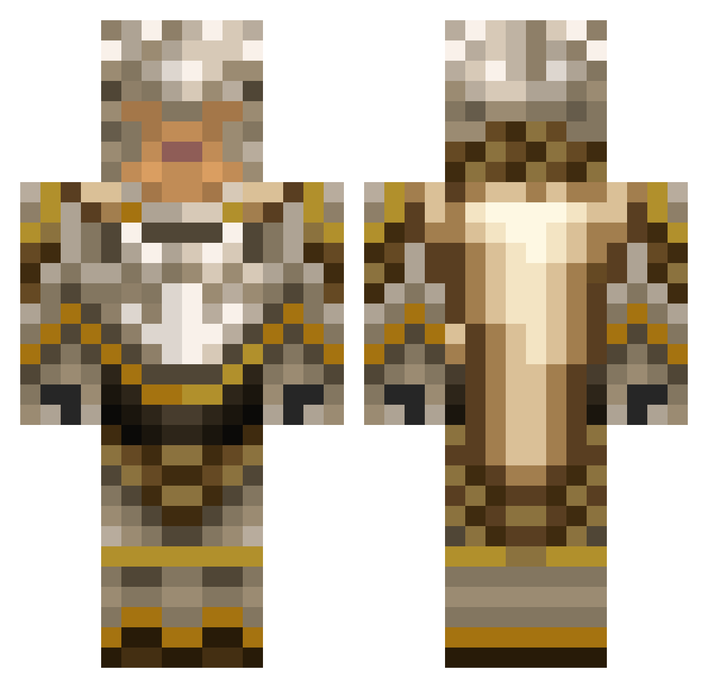 AshennVeil Minecraft skin, front and back view