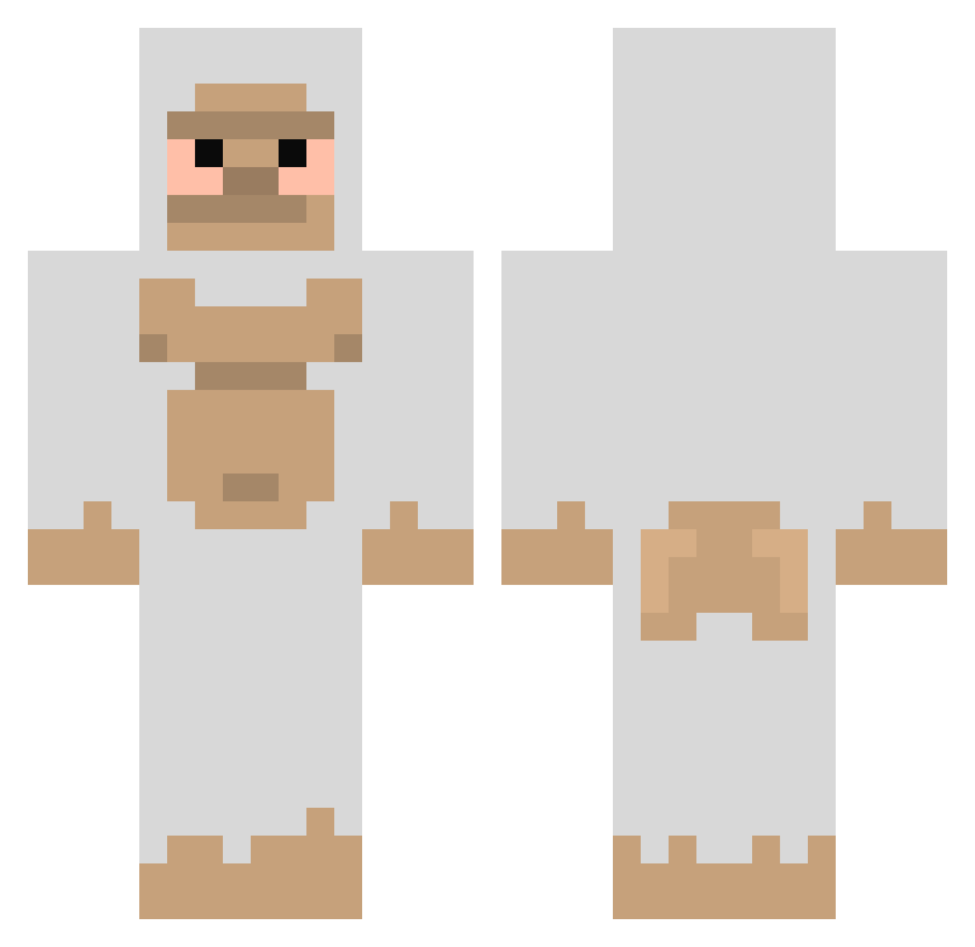 Spillzx Minecraft skin, front and back view