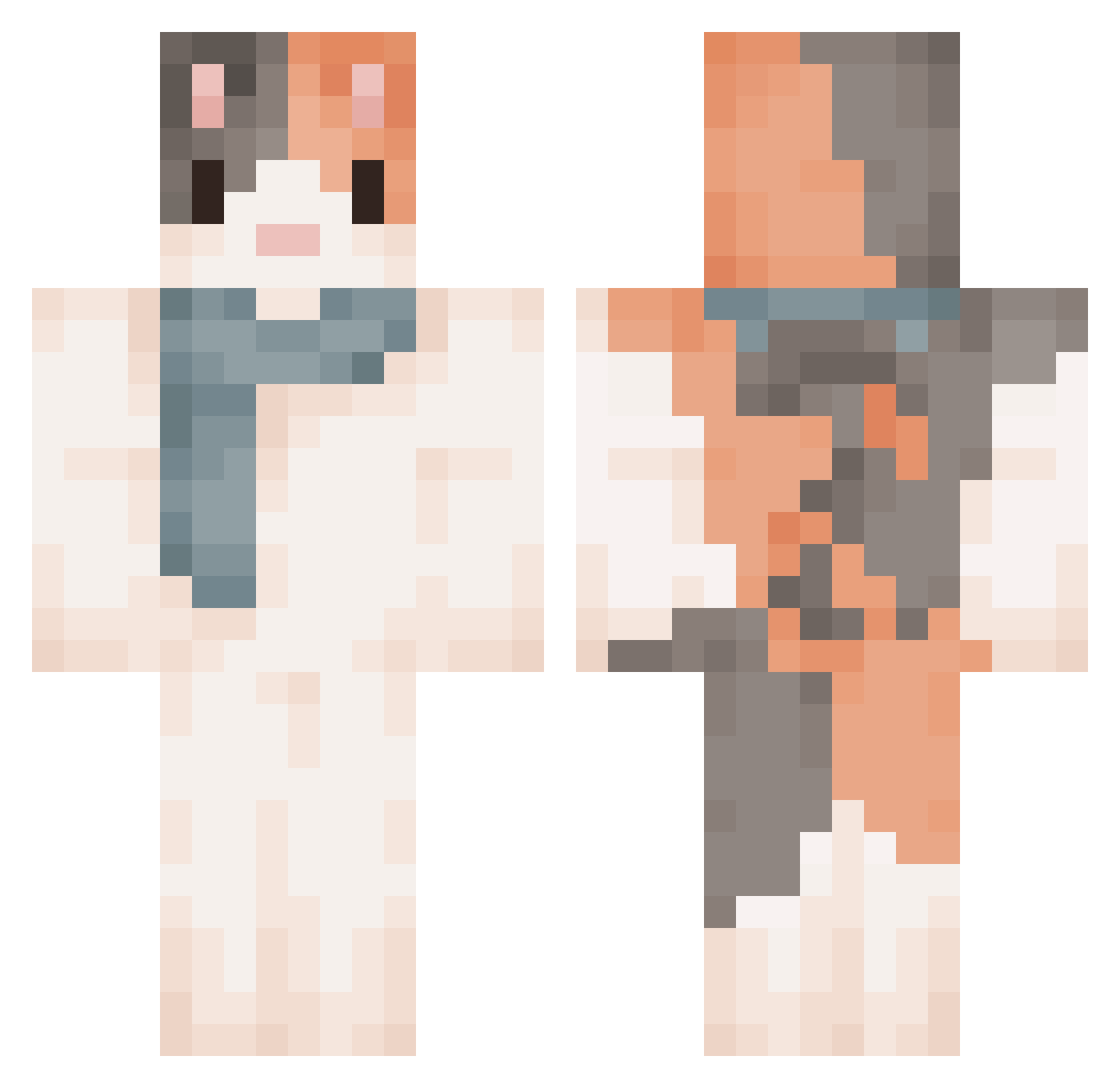 nyaeeng Minecraft skin, front and back view