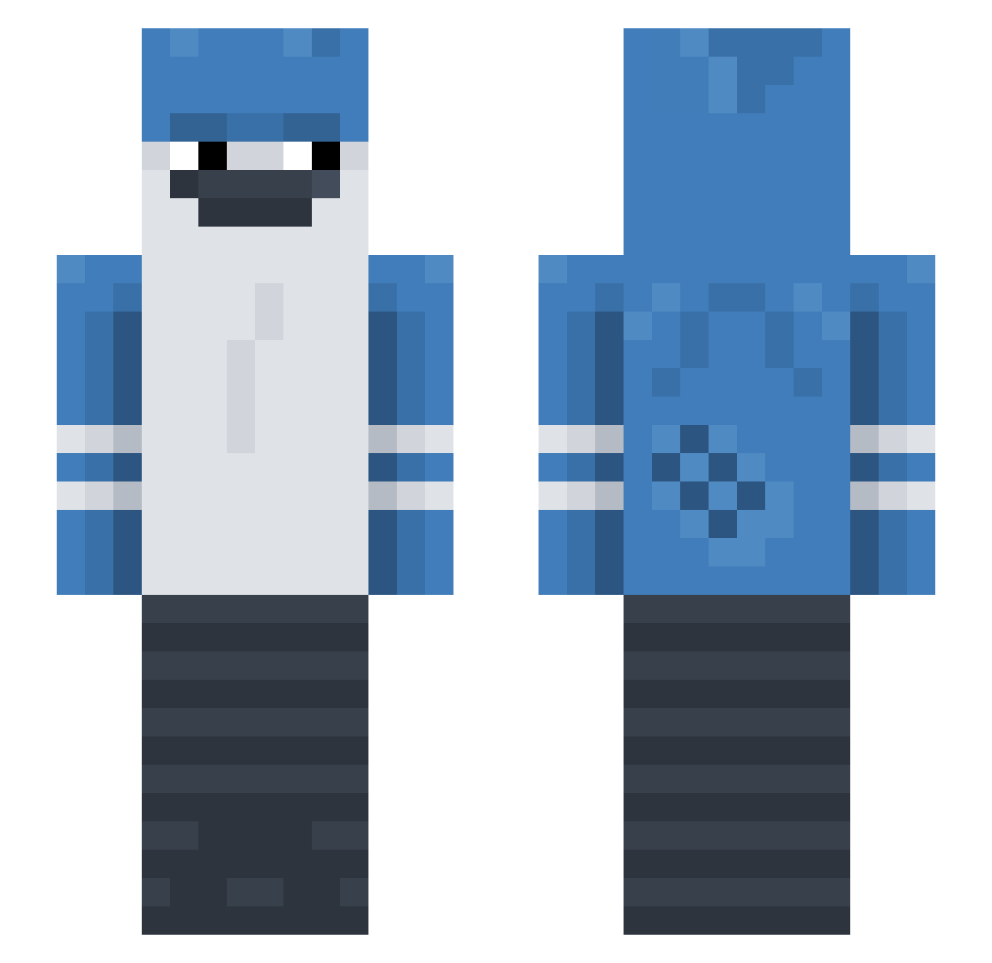 Sororicide Minecraft skin, front and back view