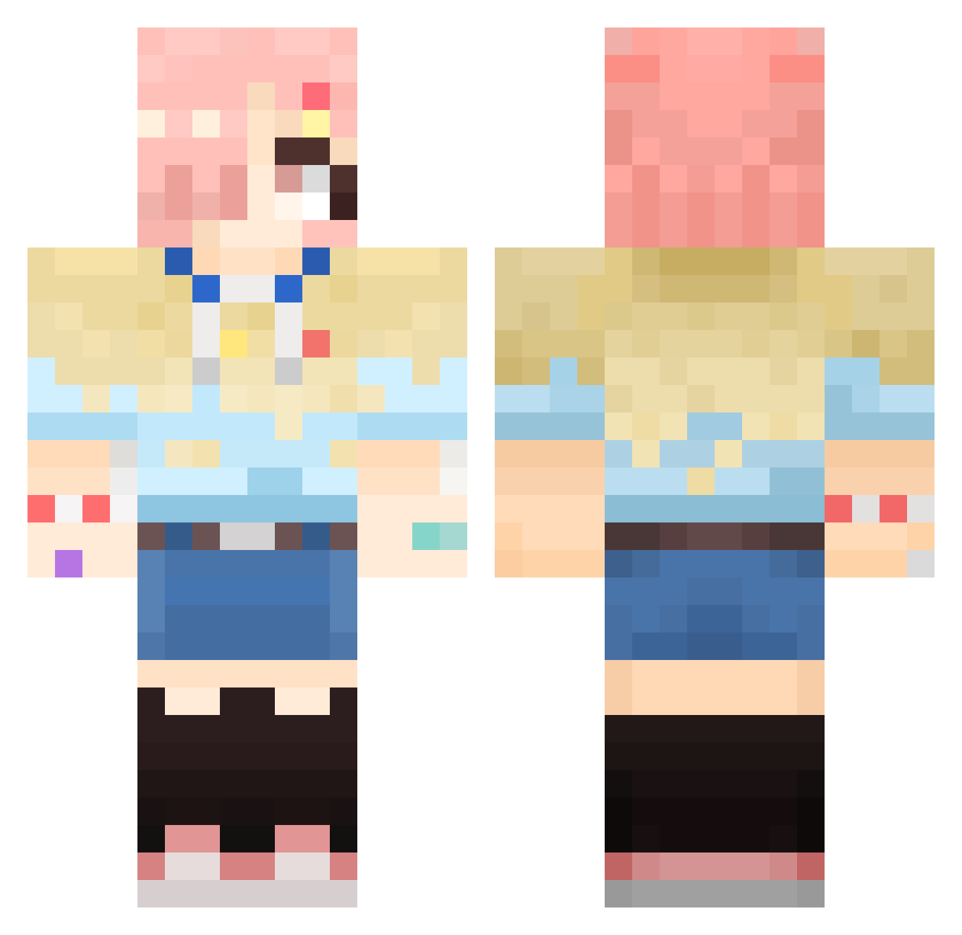 Moonlight_soda Minecraft skin, front and back view