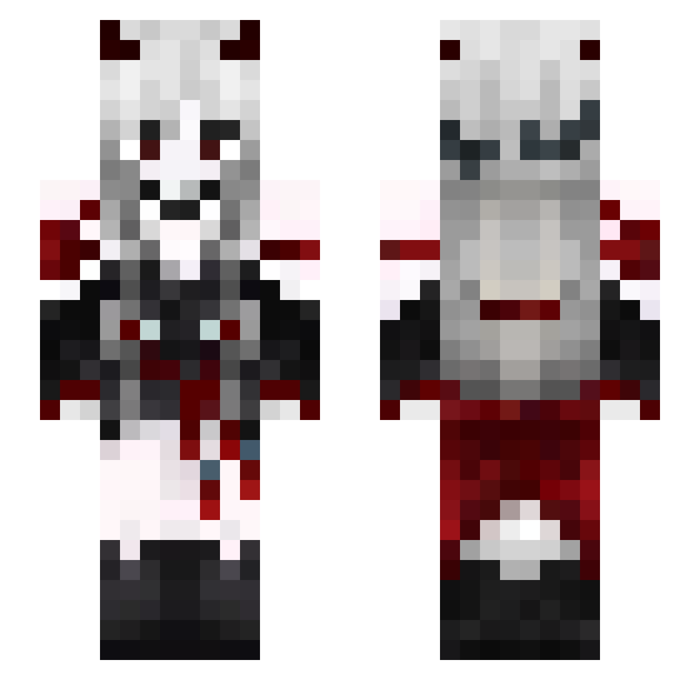 PrettyCape Minecraft skin, front and back view