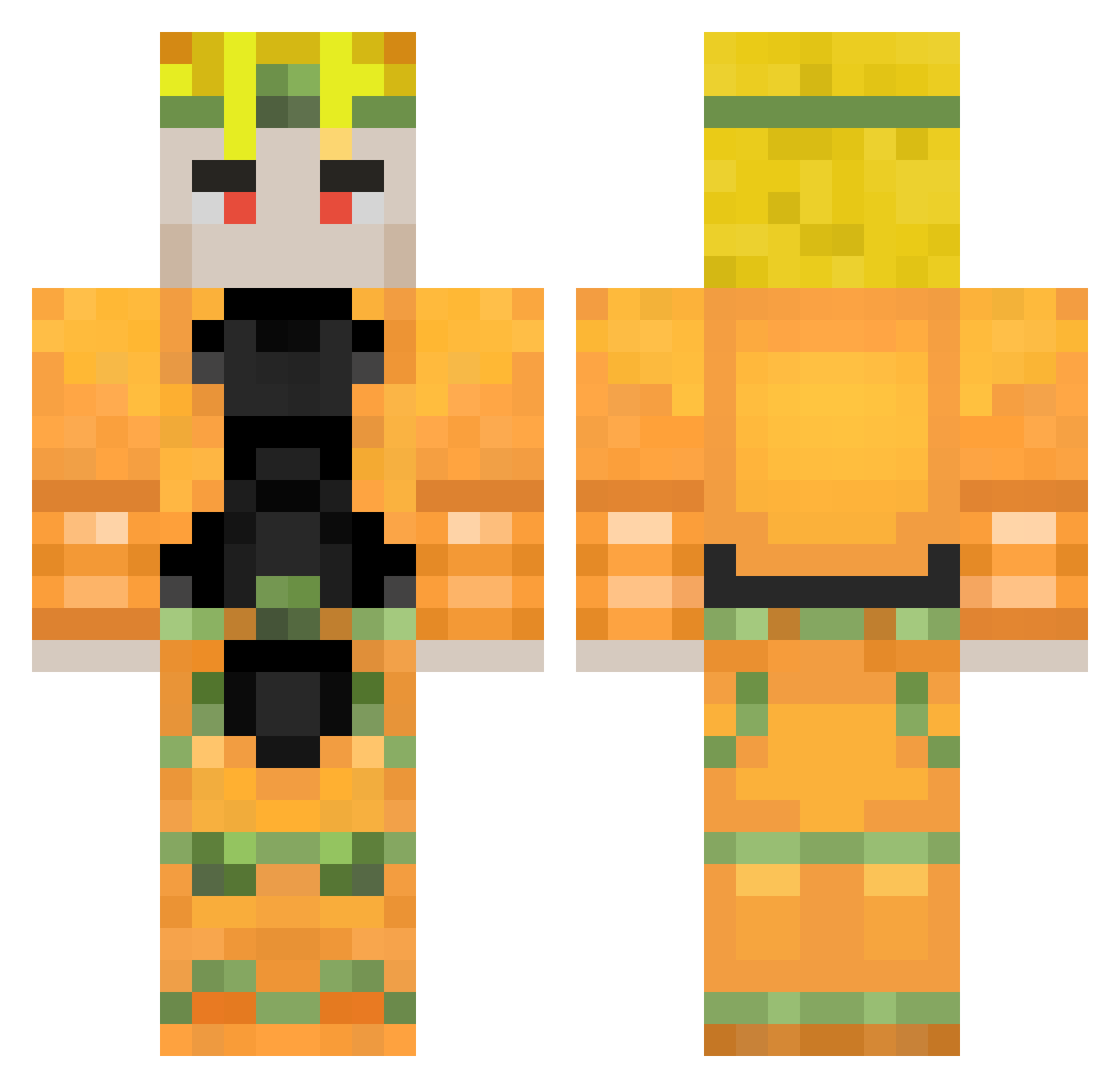Linhezz Minecraft skin, front and back view