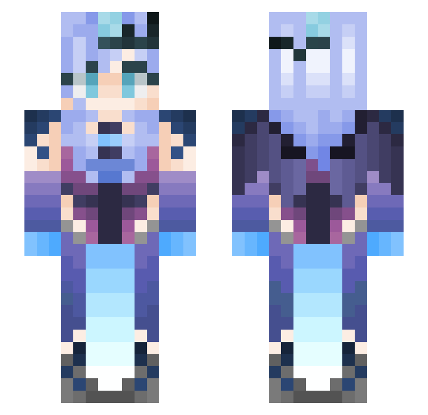fububle Minecraft skin, front and back view