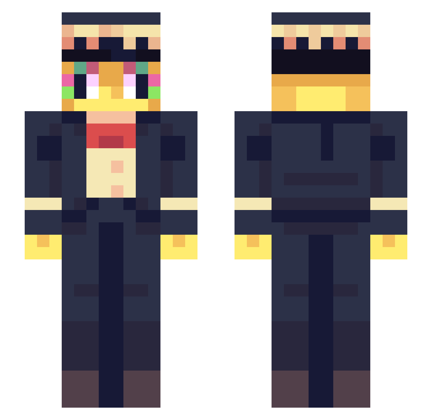 Patagarri Minecraft skin, front and back view