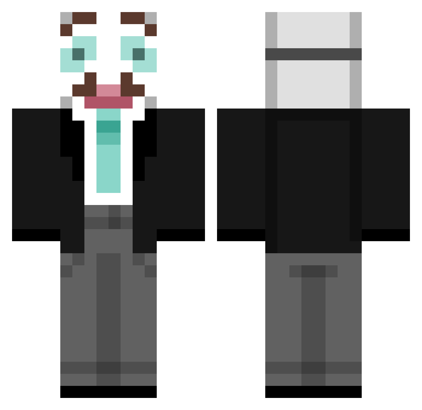 floShio Minecraft skin, front and back view