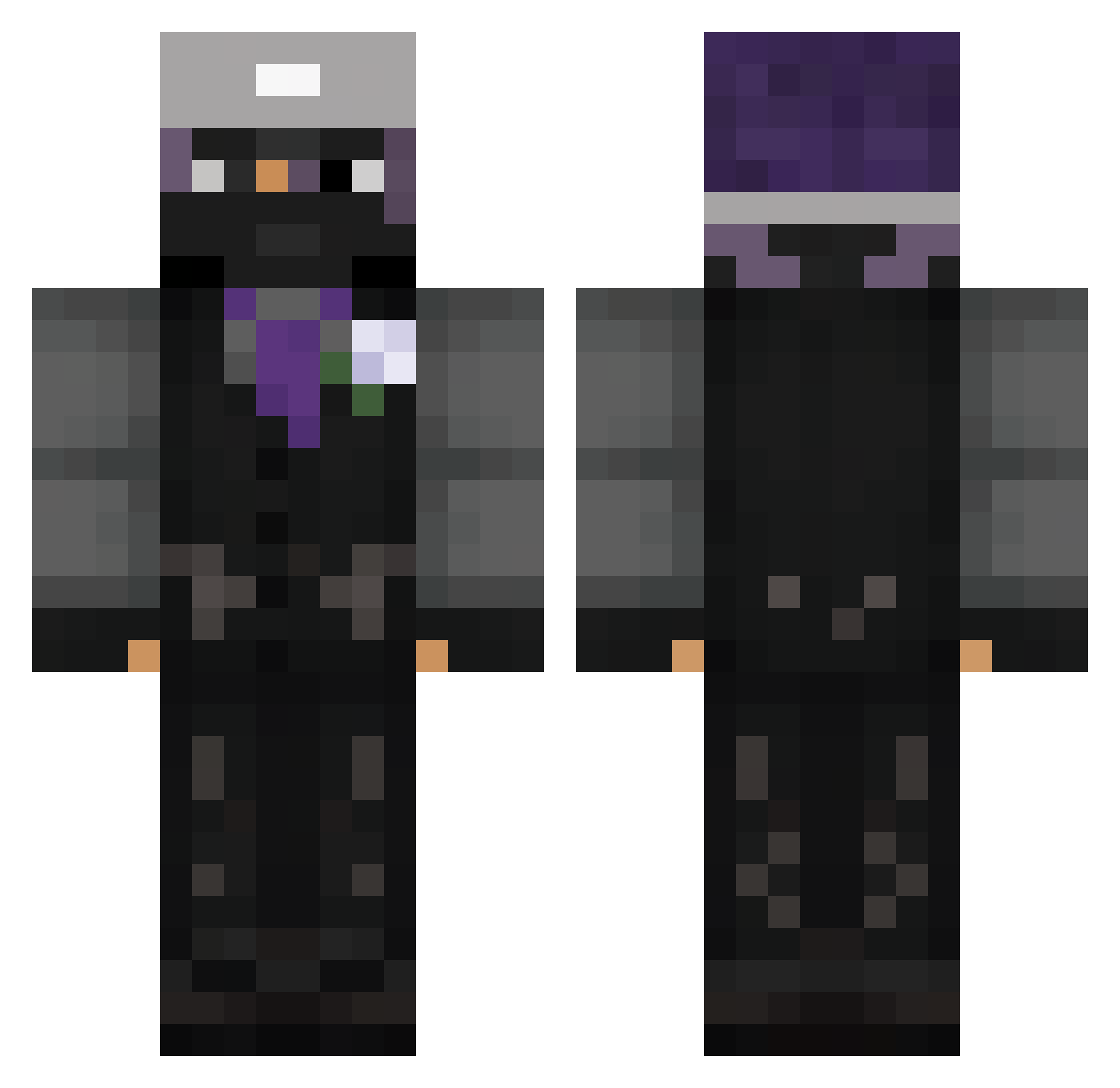 stoneface2 Minecraft skin, front and back view