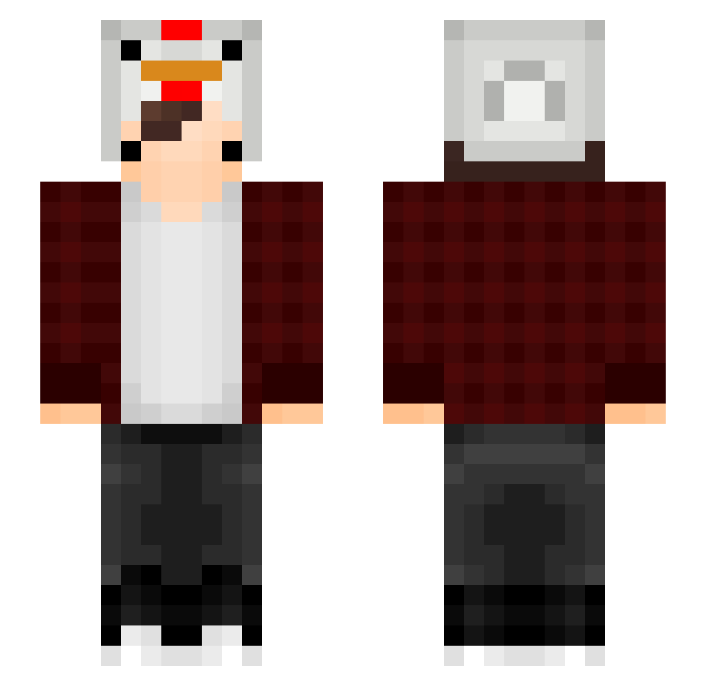 Derpzinhu Minecraft skin, front and back view