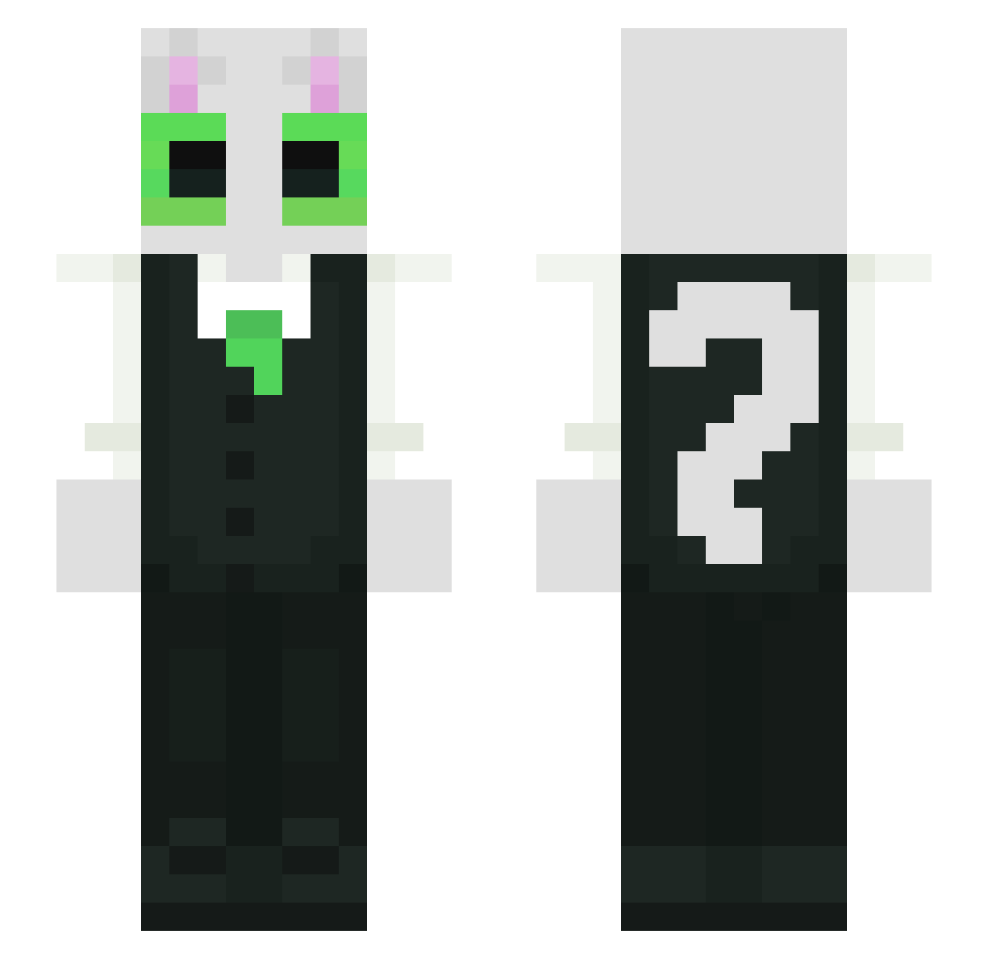 Aamsoh Minecraft skin, front and back view