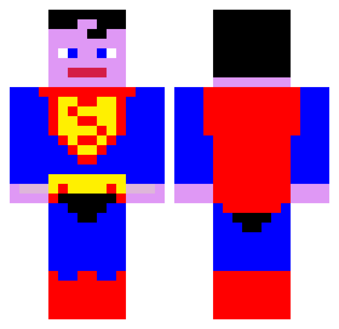 Agonies Minecraft skin, front and back view