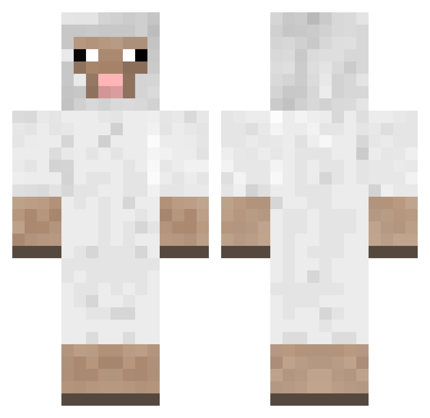 slush_manen Minecraft skin, front and back view