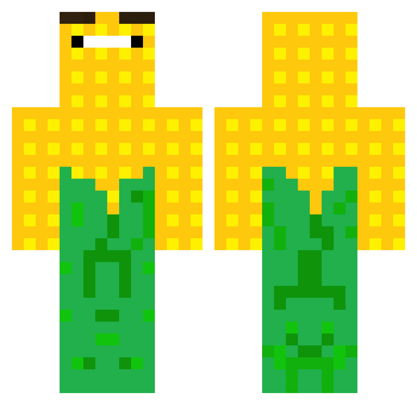 ComeChoclo Minecraft skin, front and back view
