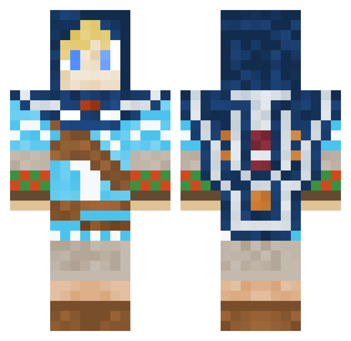 Fidelio Minecraft skin, front and back view