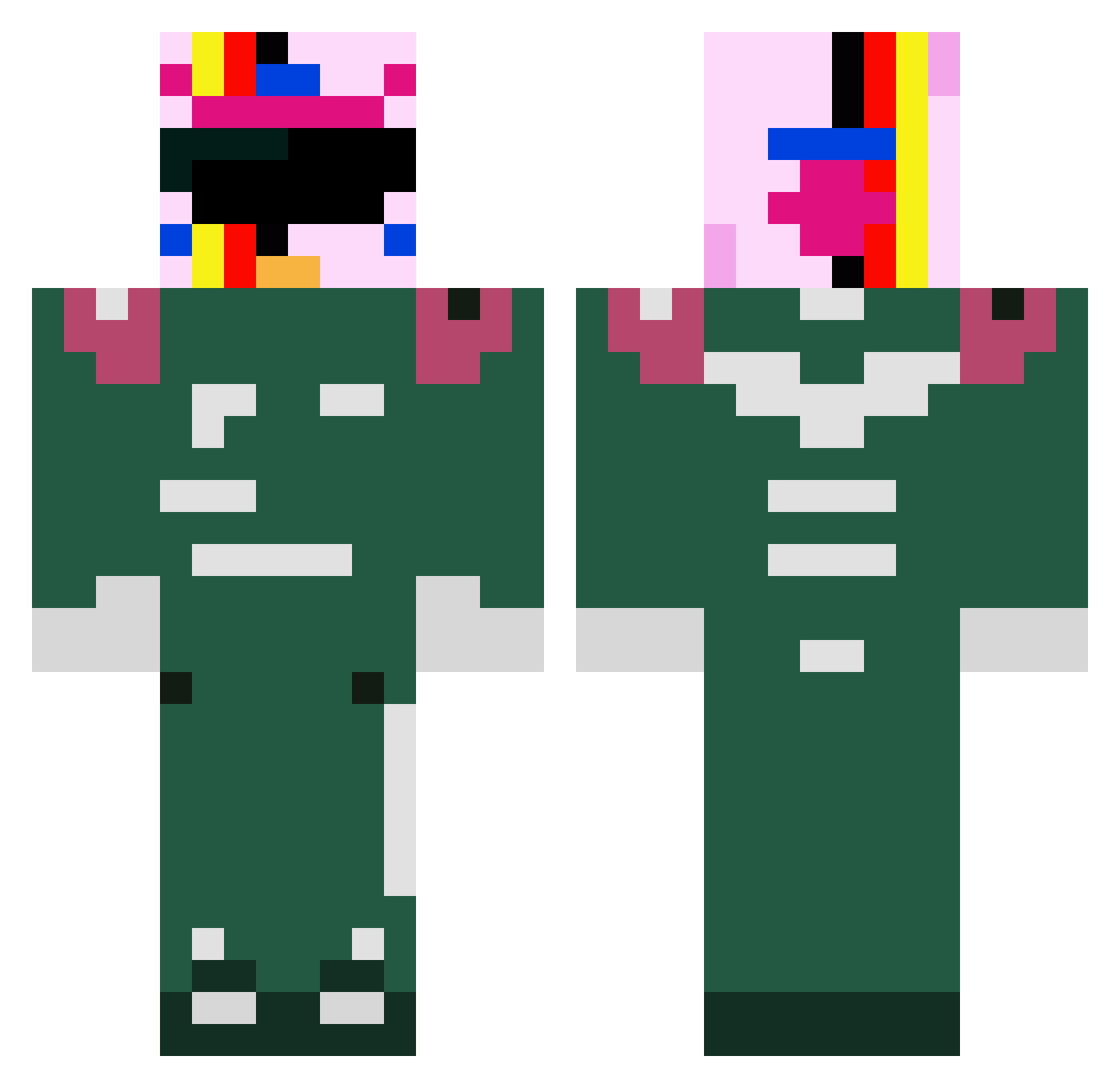 KiwiMr Minecraft skin, front and back view