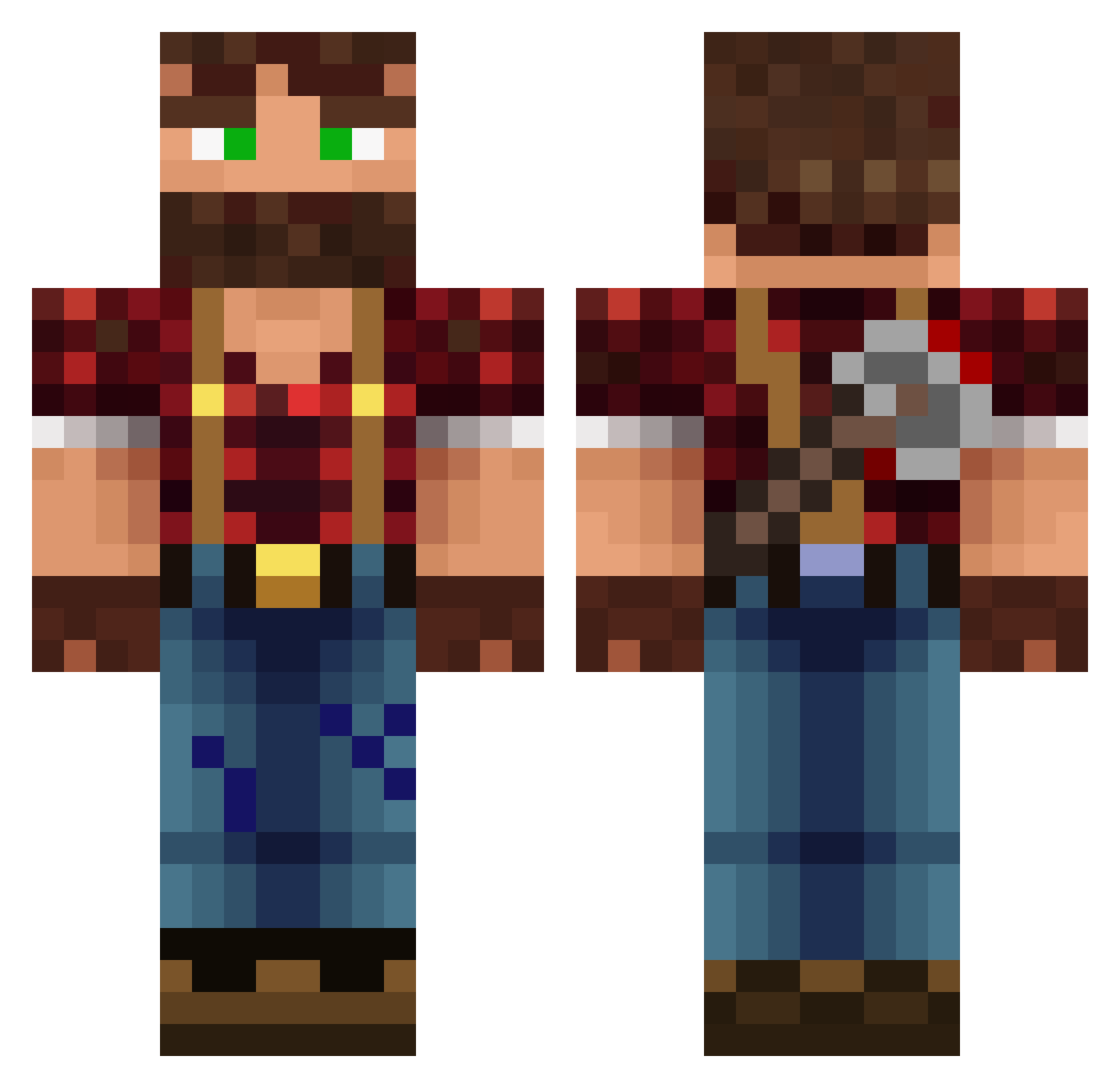 Ivorad Minecraft skin, front and back view