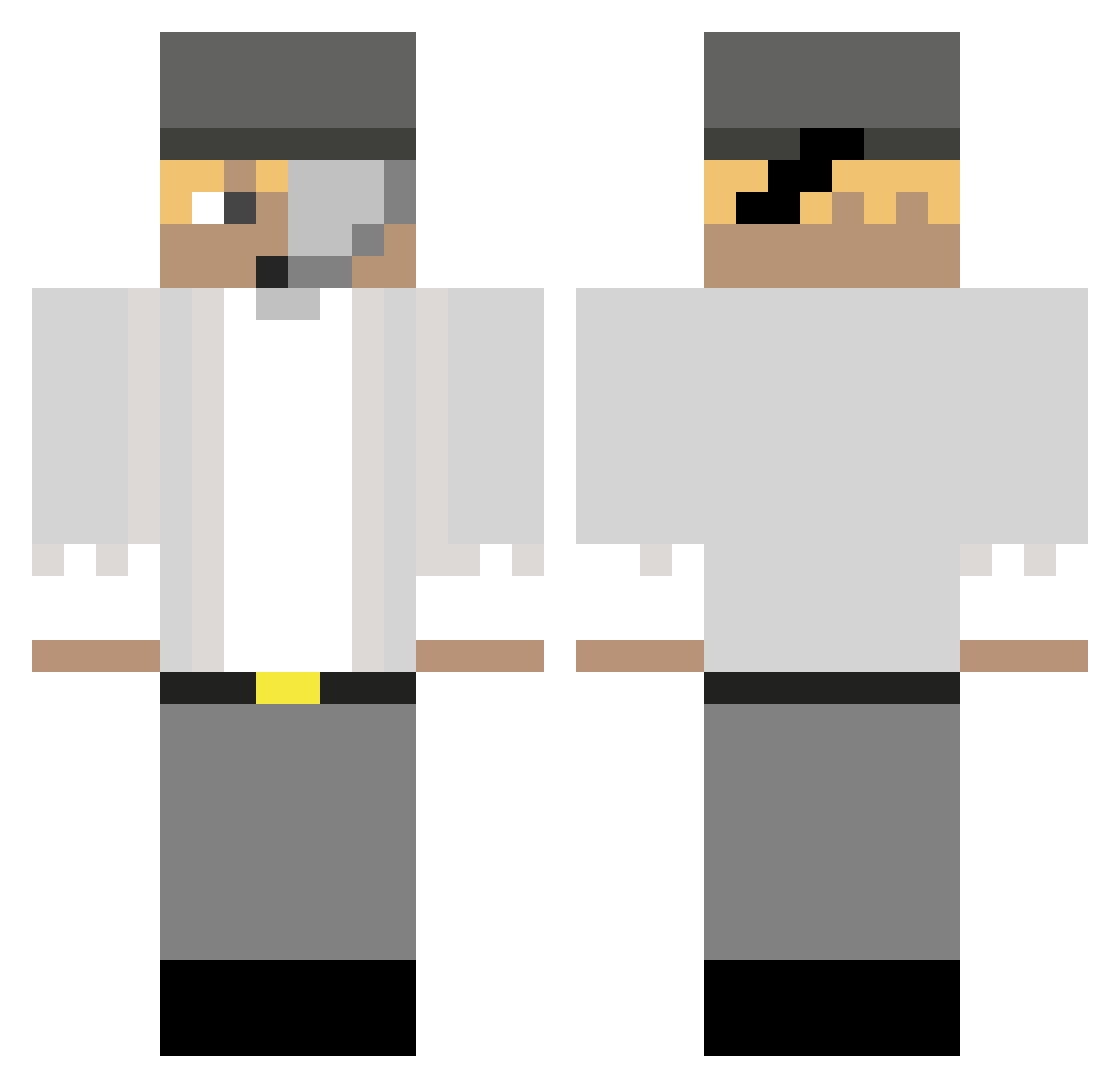 nuteolla Minecraft skin, front and back view