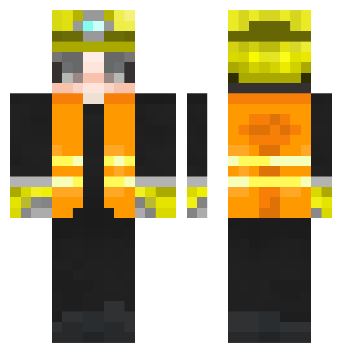 Takline Minecraft skin, front and back view