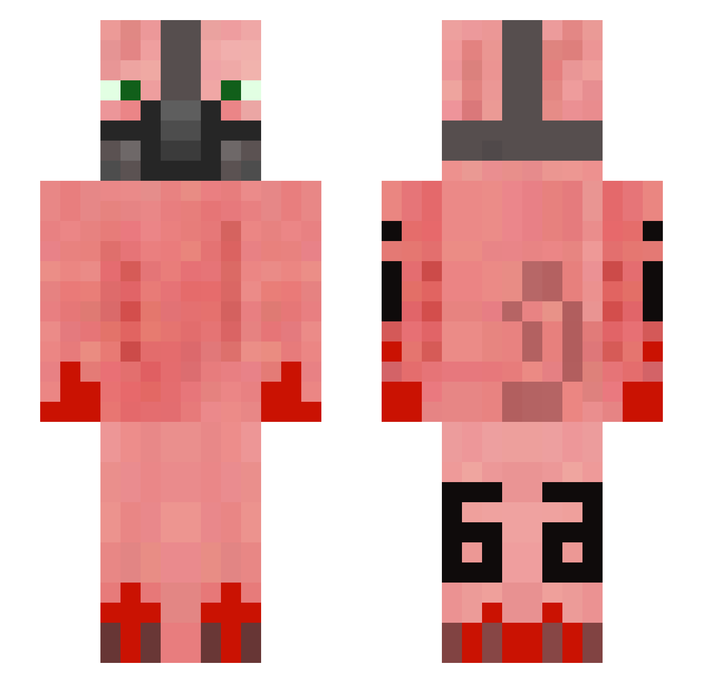 TossicMan Minecraft skin, front and back view