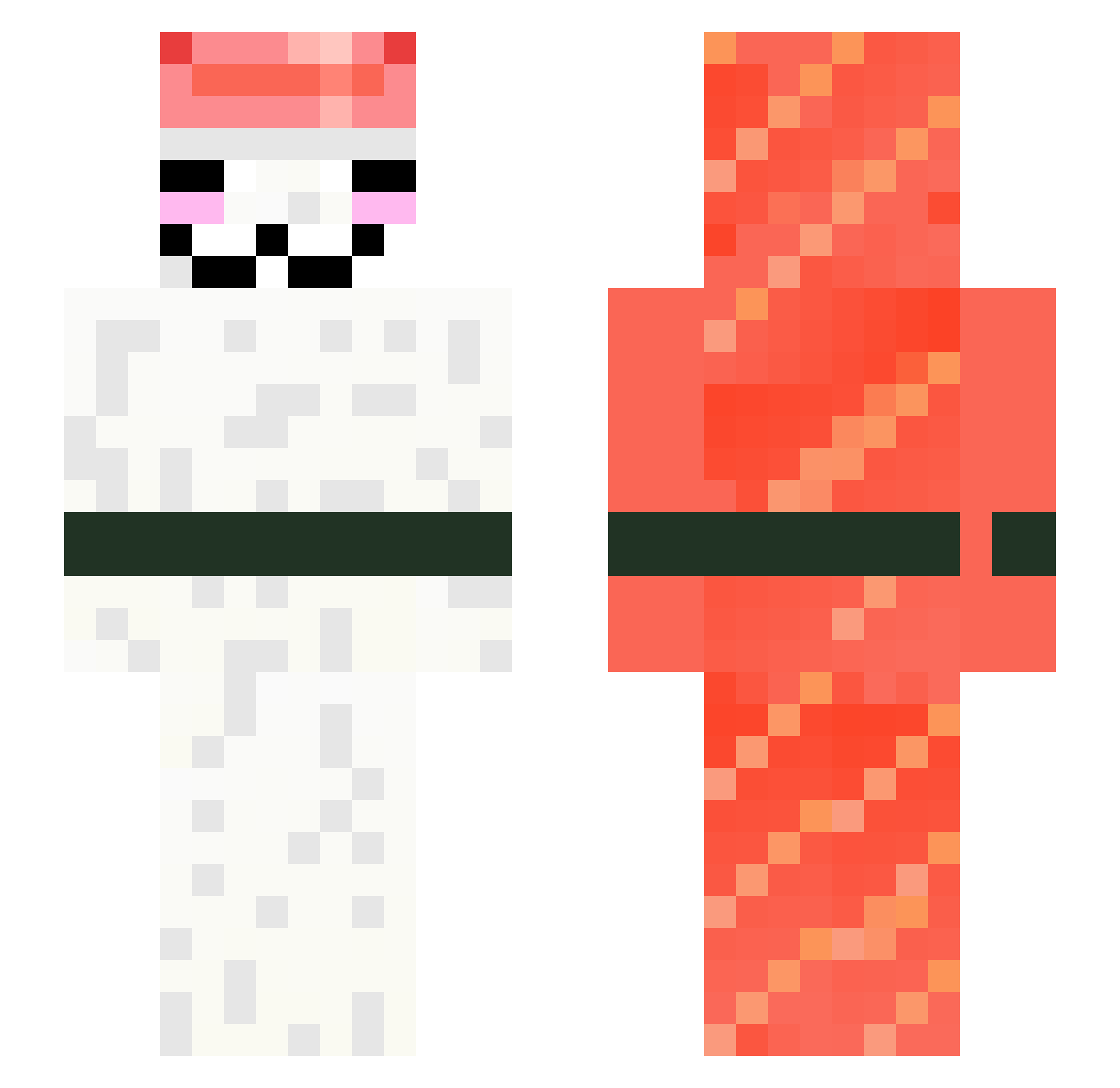 pseudokiko Minecraft skin, front and back view