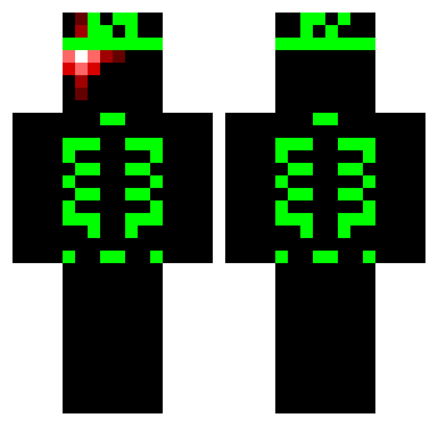 3838181kkxiq Minecraft skin, front and back view