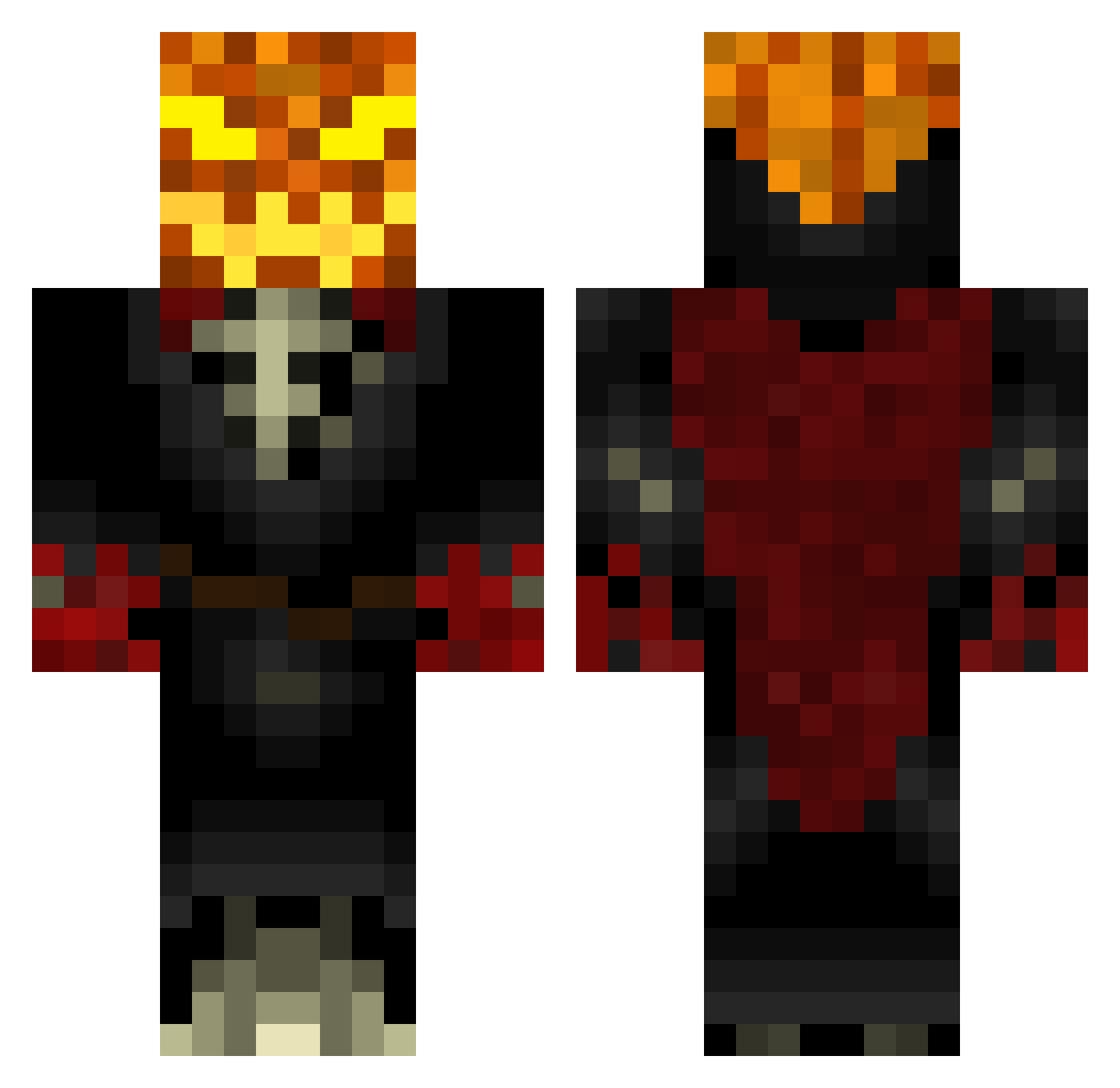 StabbyLicher Minecraft skin, front and back view