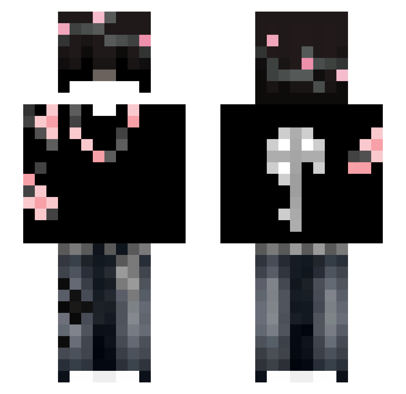 kimirok Minecraft skin, front and back view
