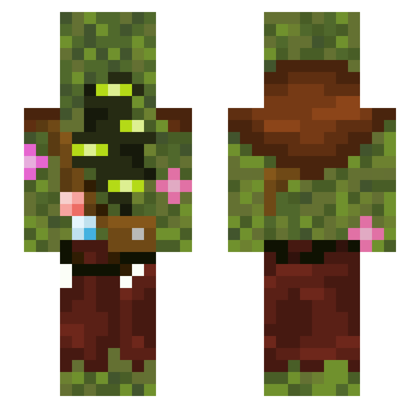 HPGxGoose Minecraft skin, front and back view