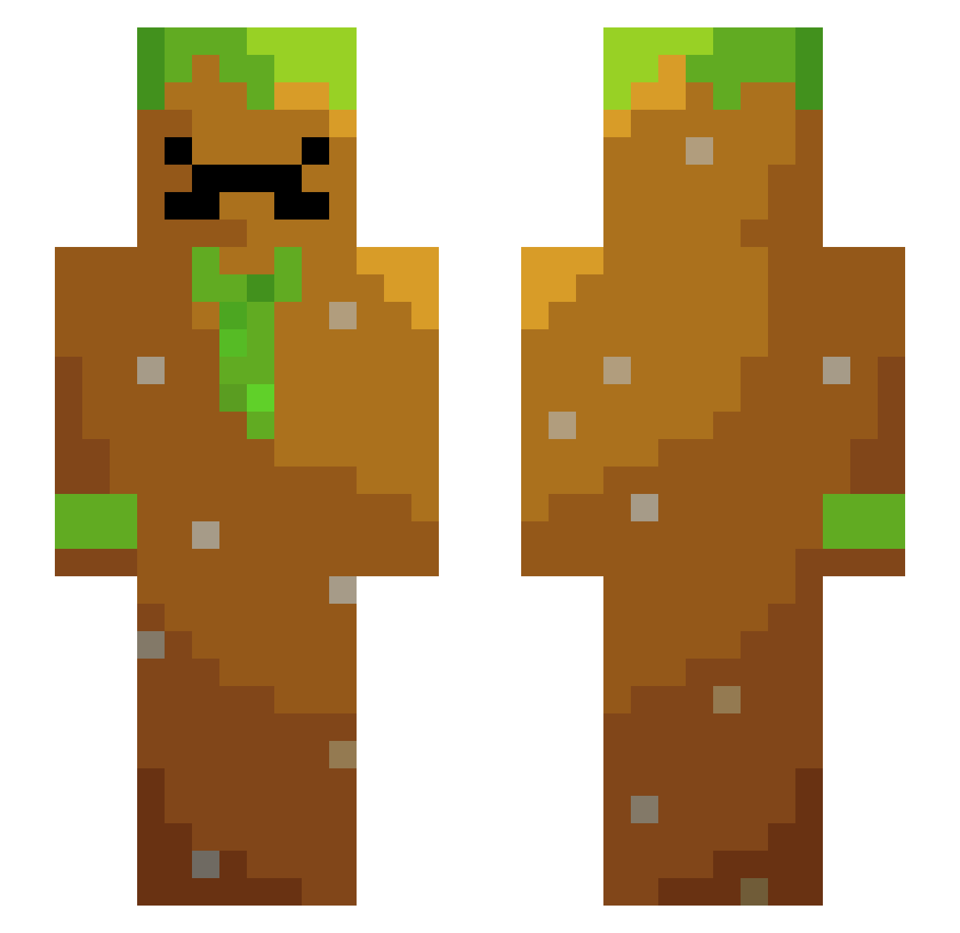 Chakr Minecraft skin, front and back view