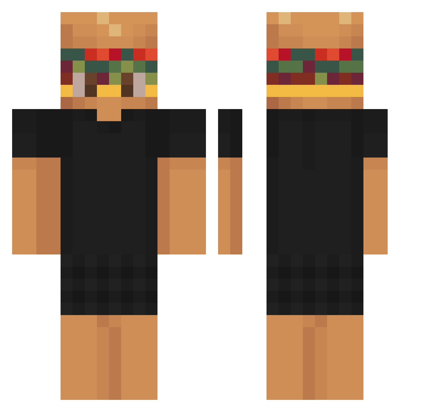 Rhapsodio Minecraft skin, front and back view