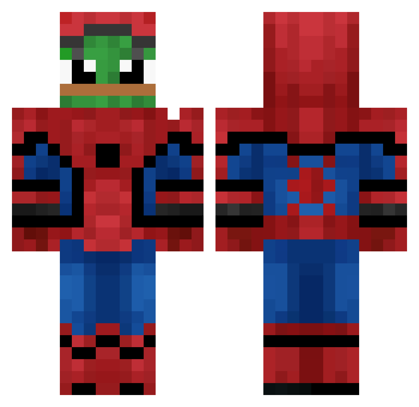 Nonix_HD Minecraft skin, front and back view
