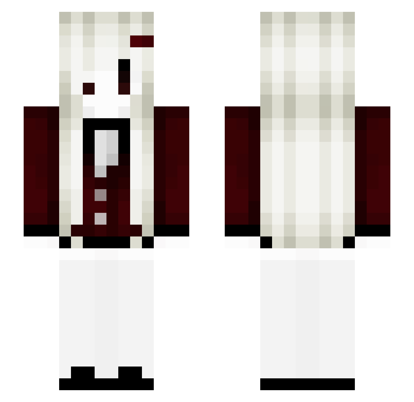 Rjnn Minecraft skin, front and back view