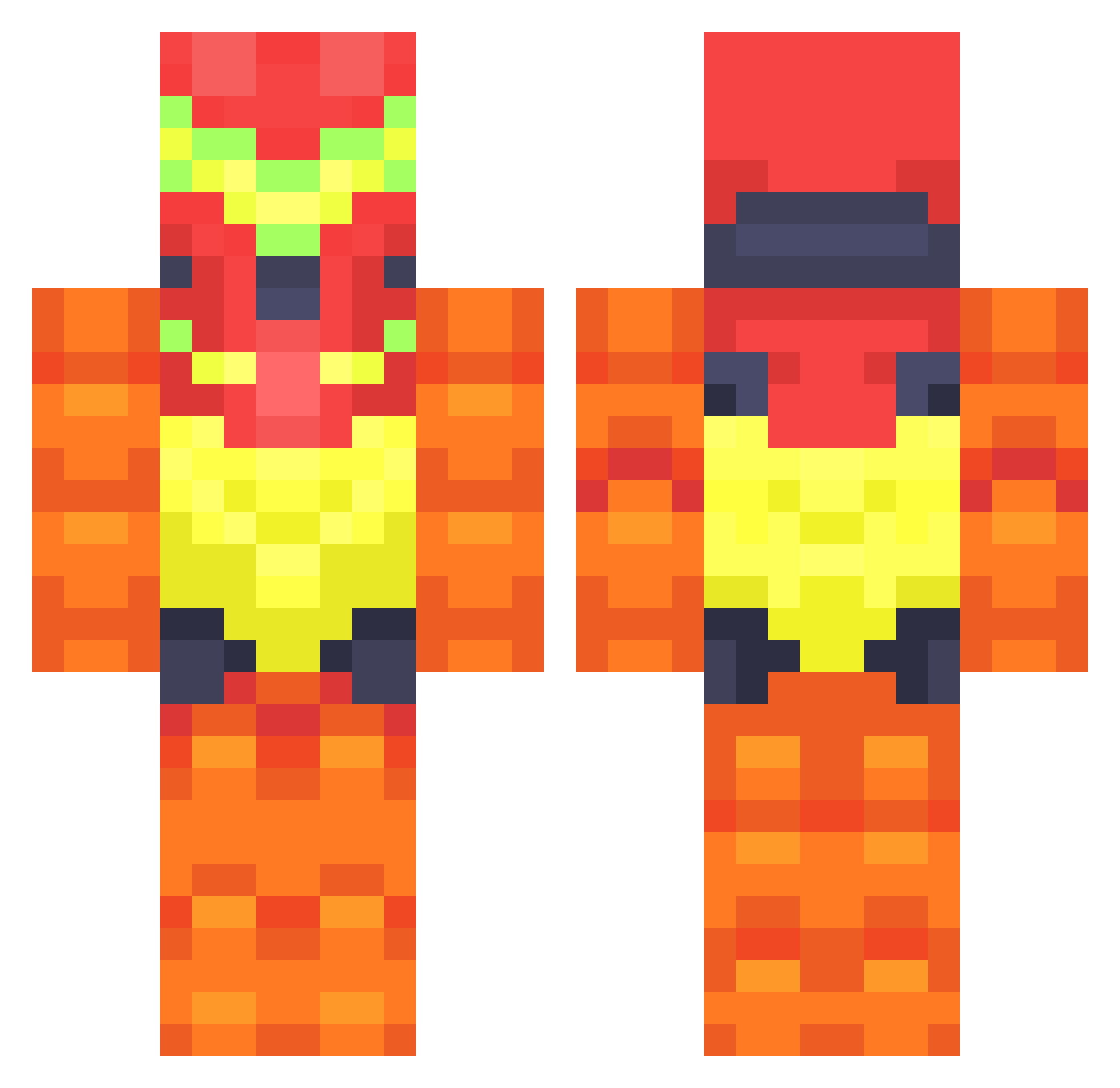 reask Minecraft skin, front and back view