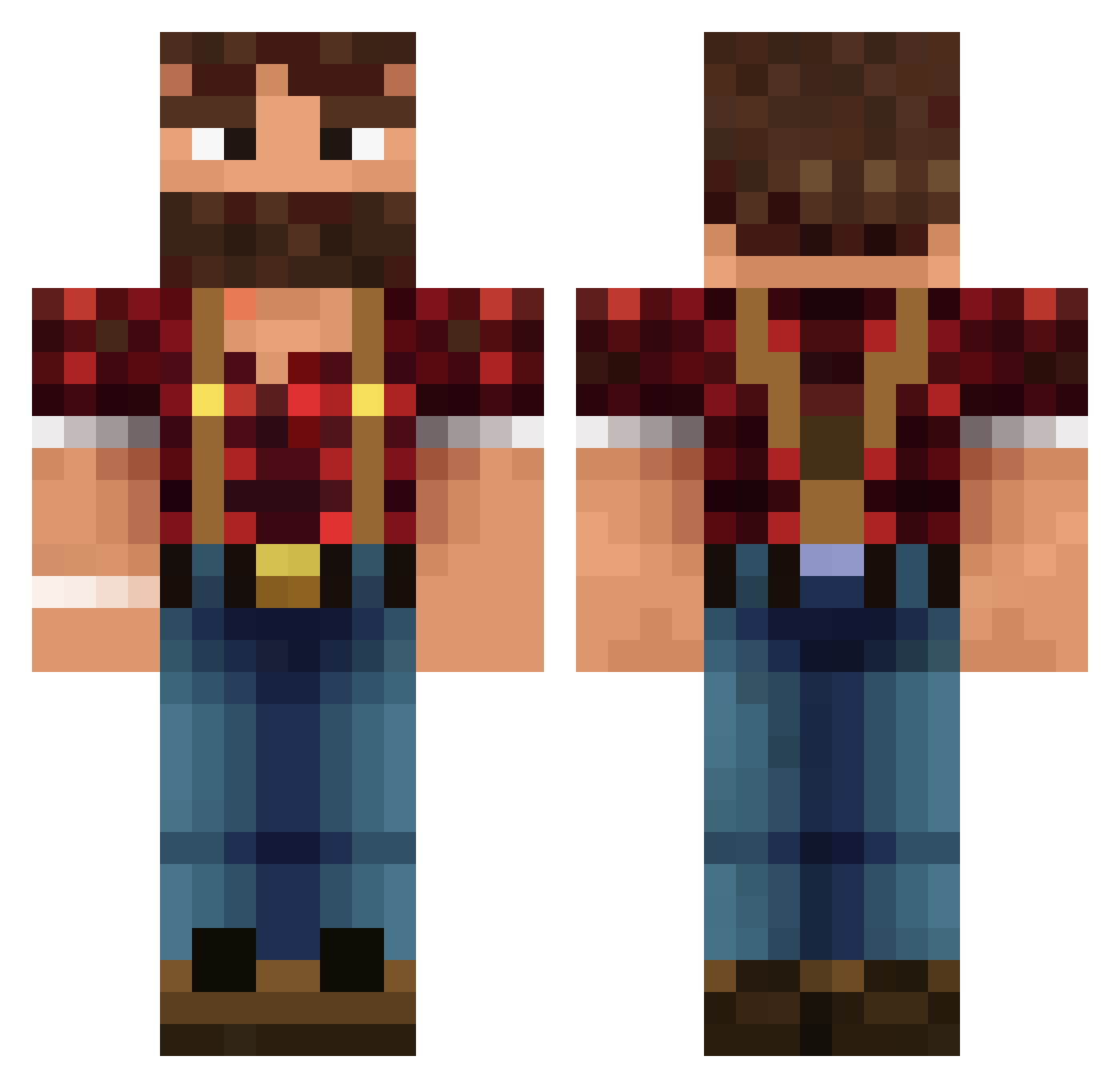 SeanCracked Minecraft skin, front and back view