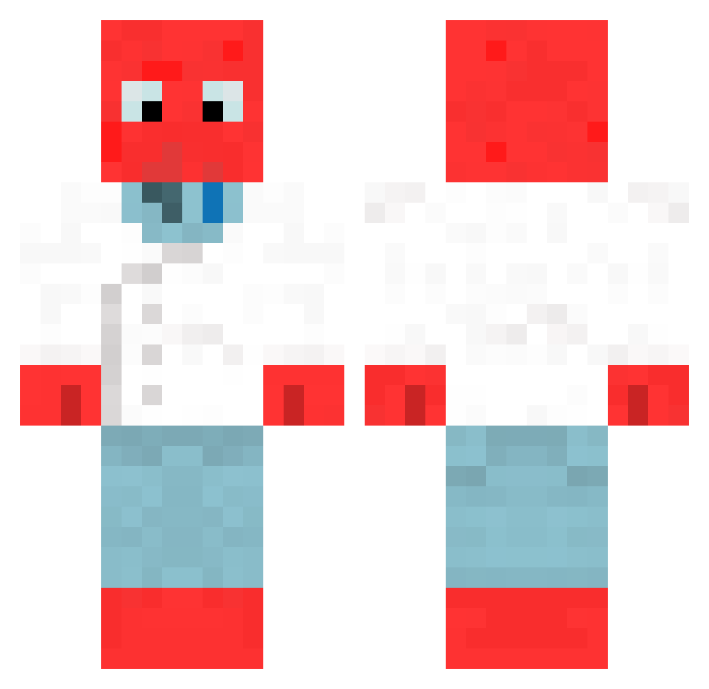 PoweredGolem0 Minecraft skin, front and back view