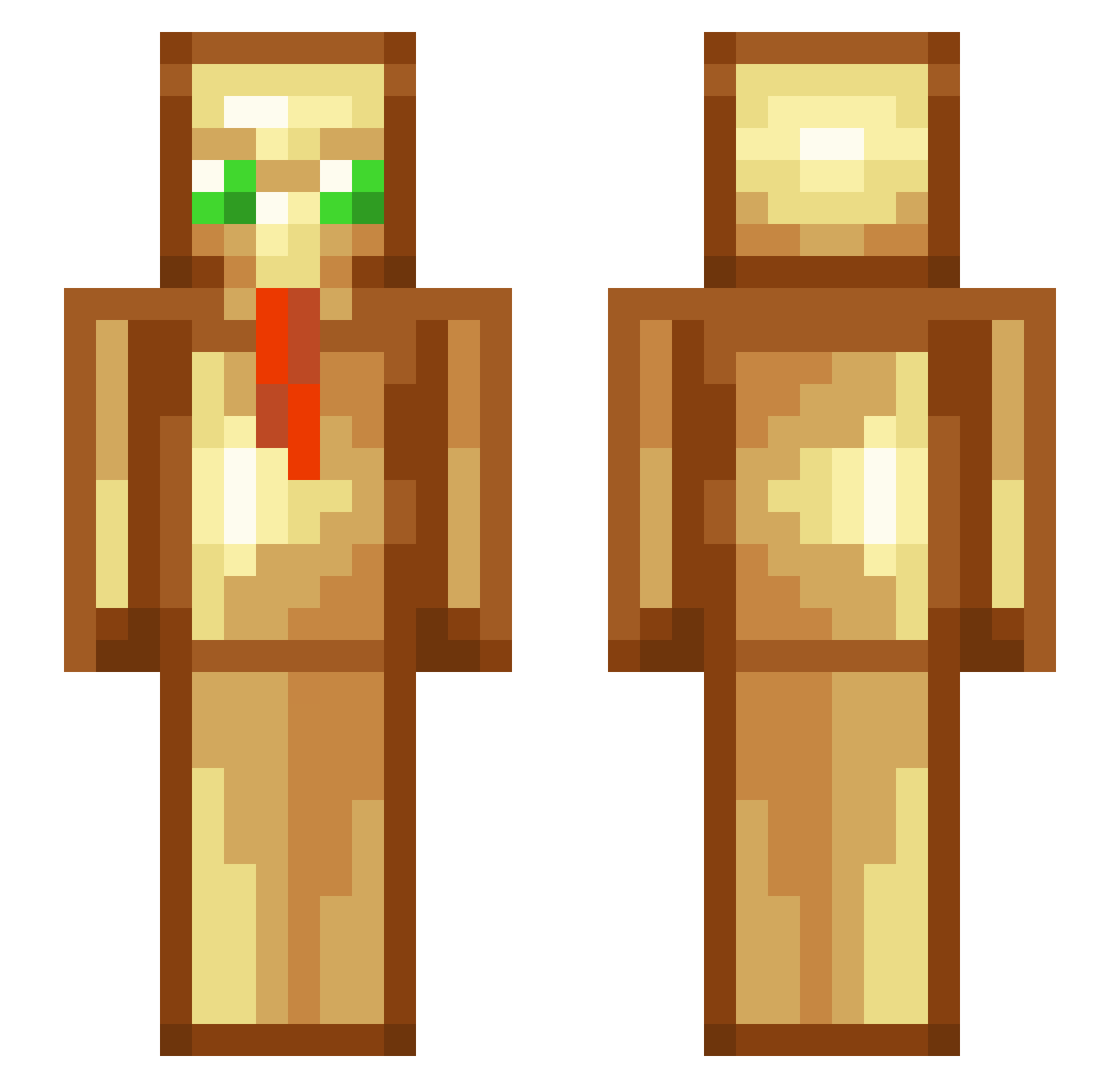 GrapeZenin Minecraft skin, front and back view