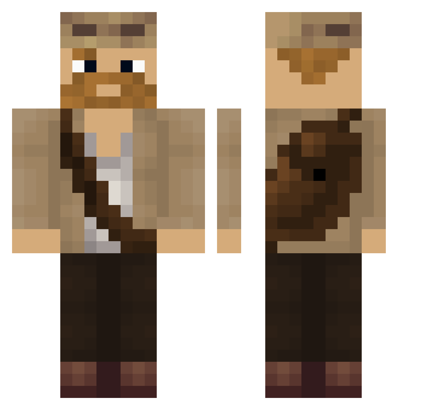 brgdude Minecraft skin, front and back view