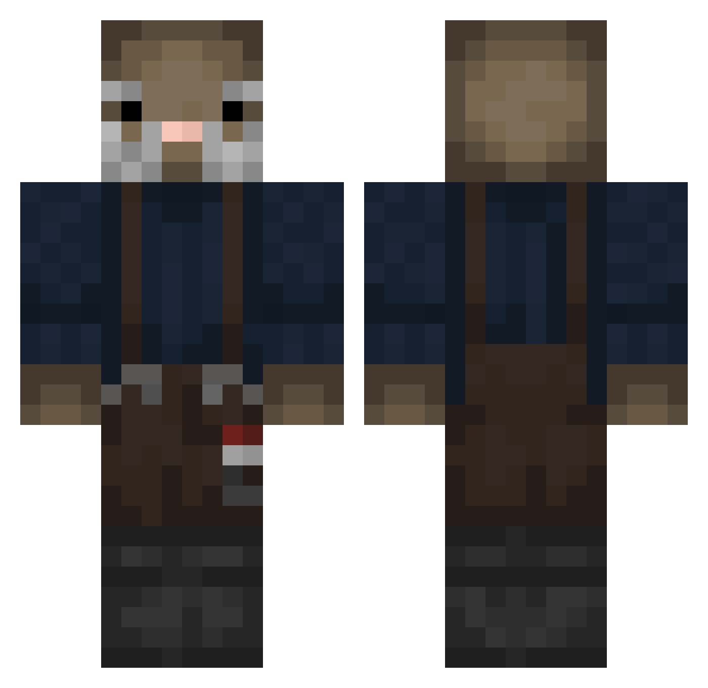 Mr_Bingusaur Minecraft skin, front and back view