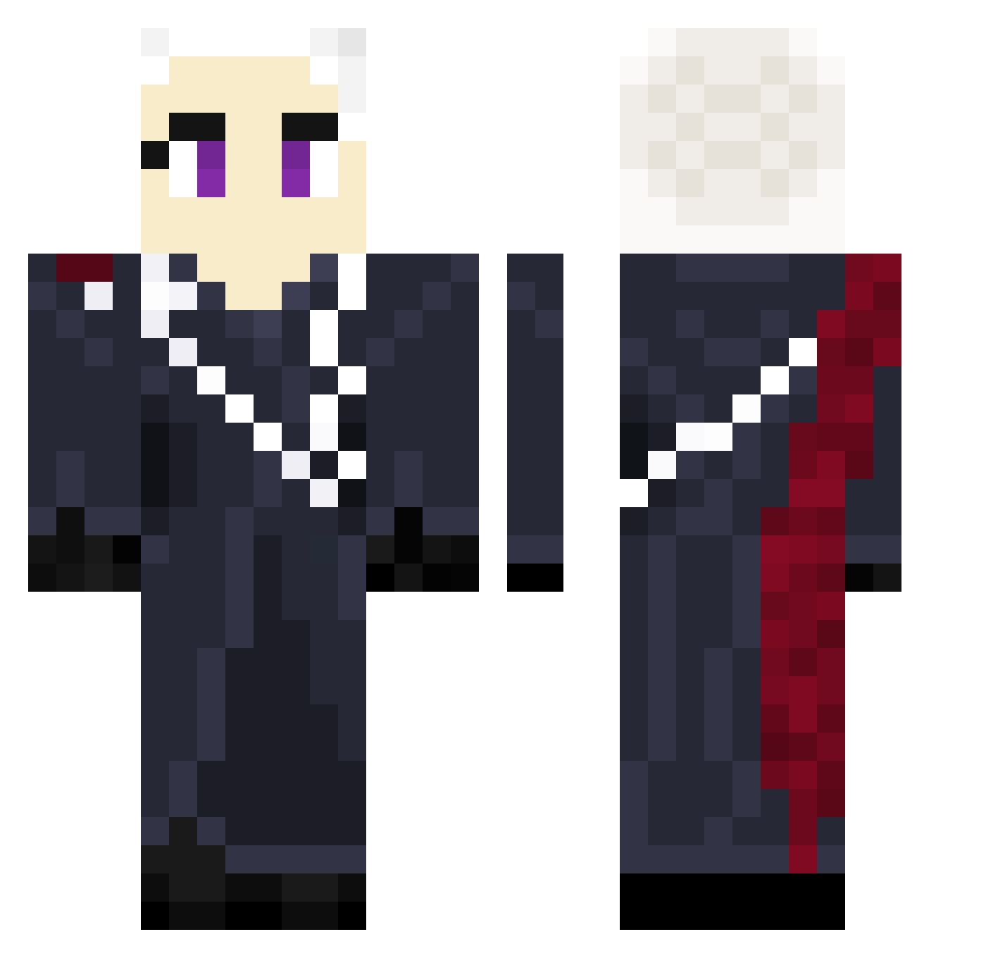 BrettskiR Minecraft skin, front and back view