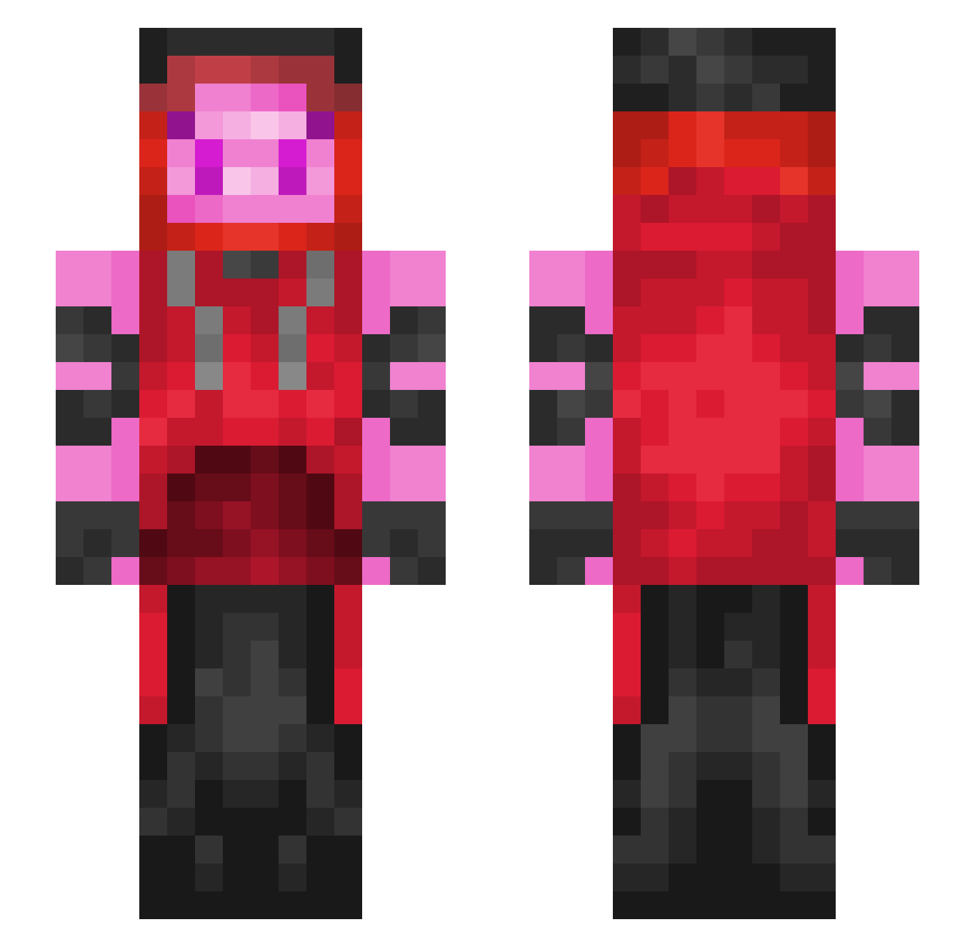 TRWario Minecraft skin, front and back view