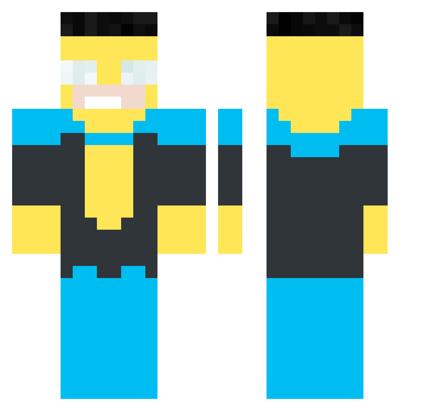 magical_plates Minecraft skin, front and back view