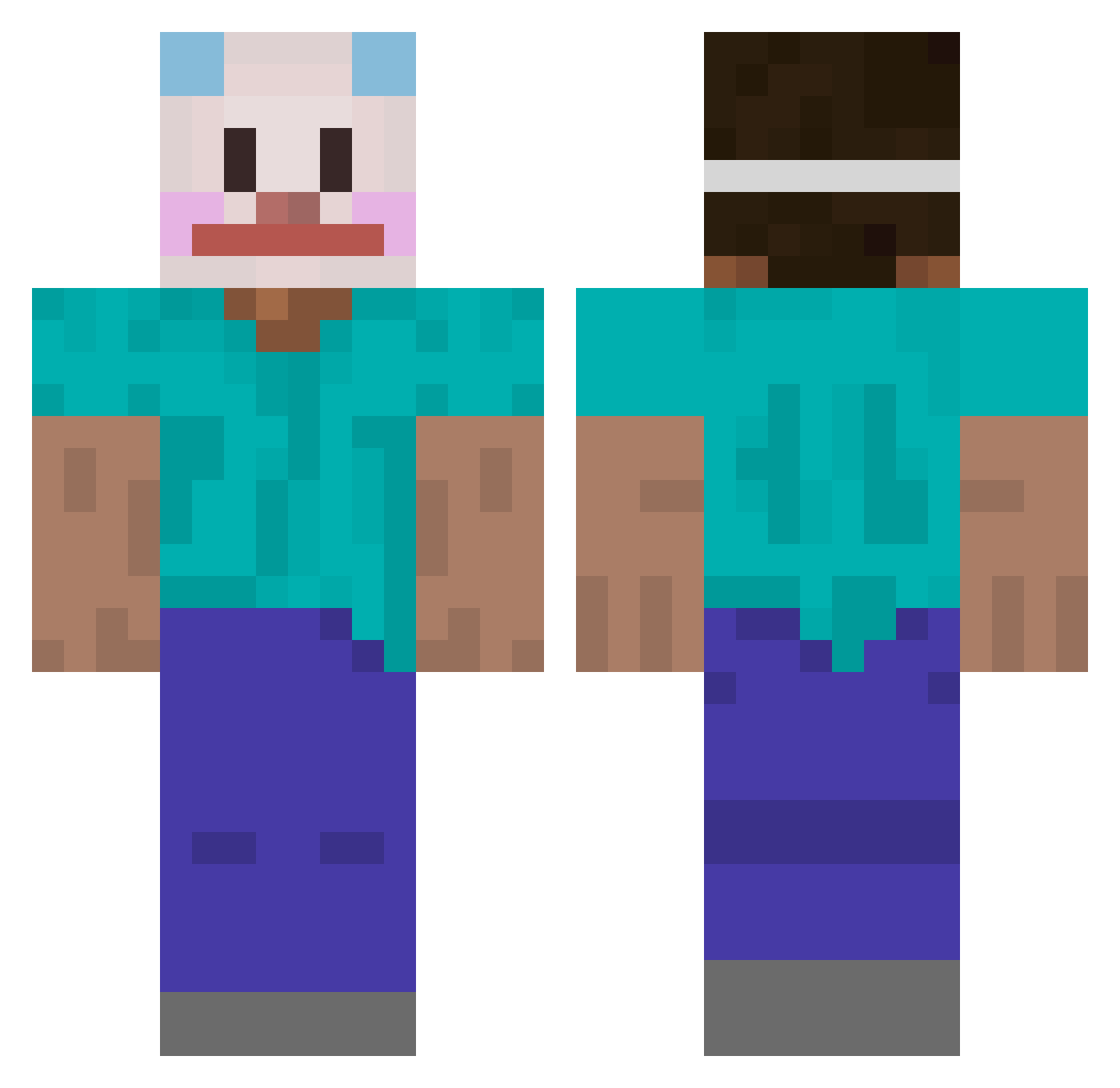 legendaaaary Minecraft skin, front and back view