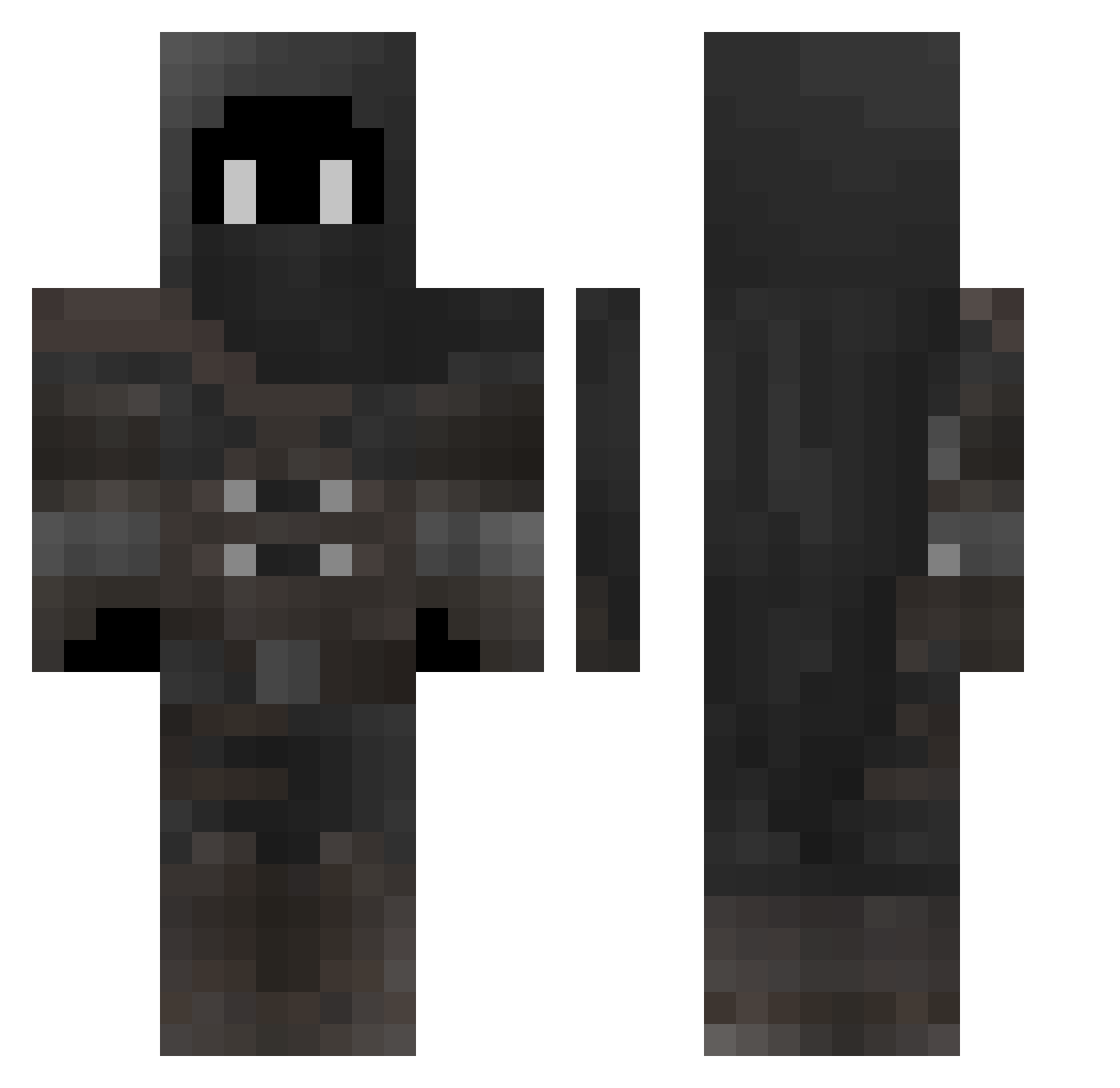Shmalak Minecraft skin, front and back view