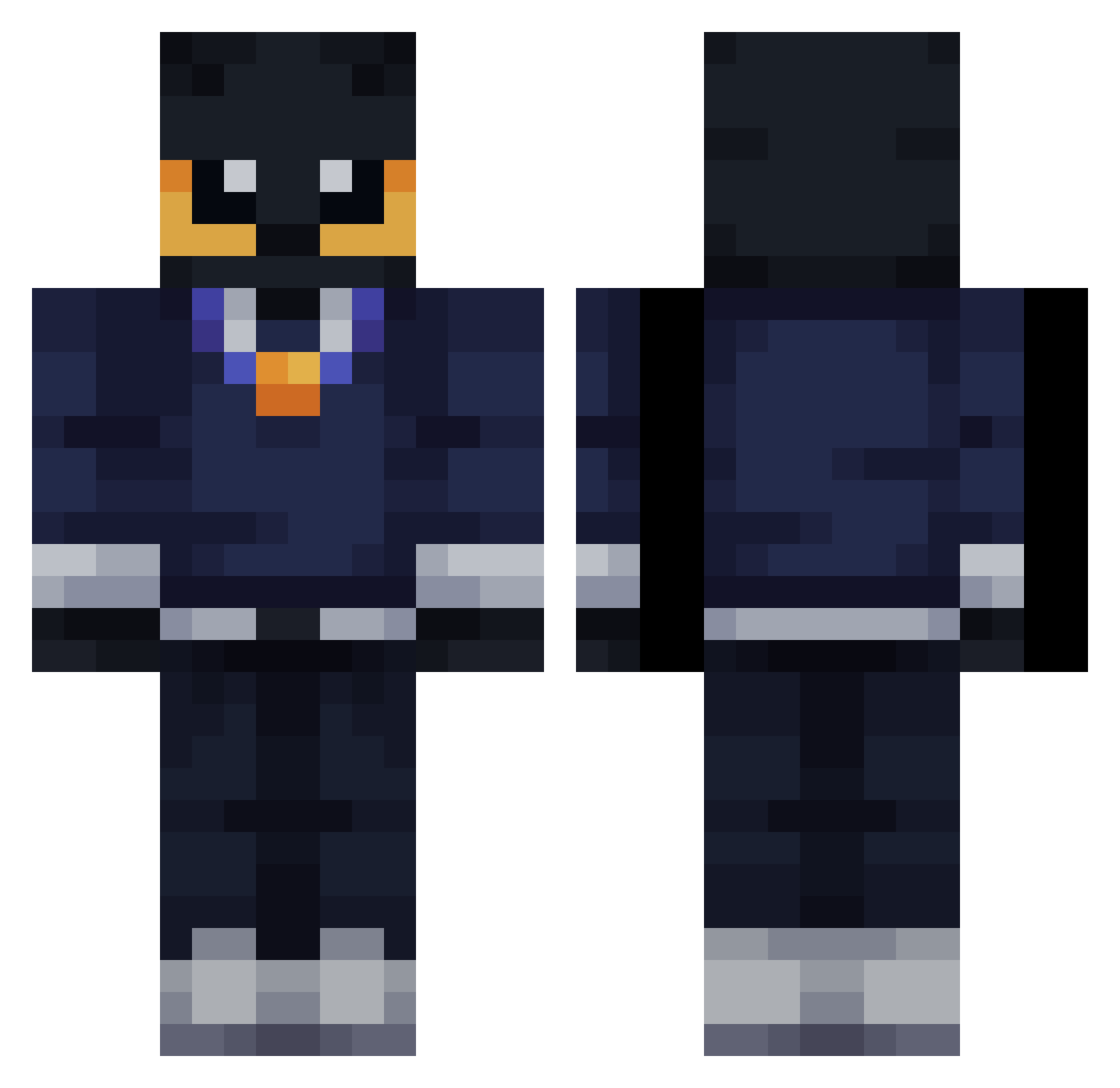 DolphinIQ Minecraft skin, front and back view