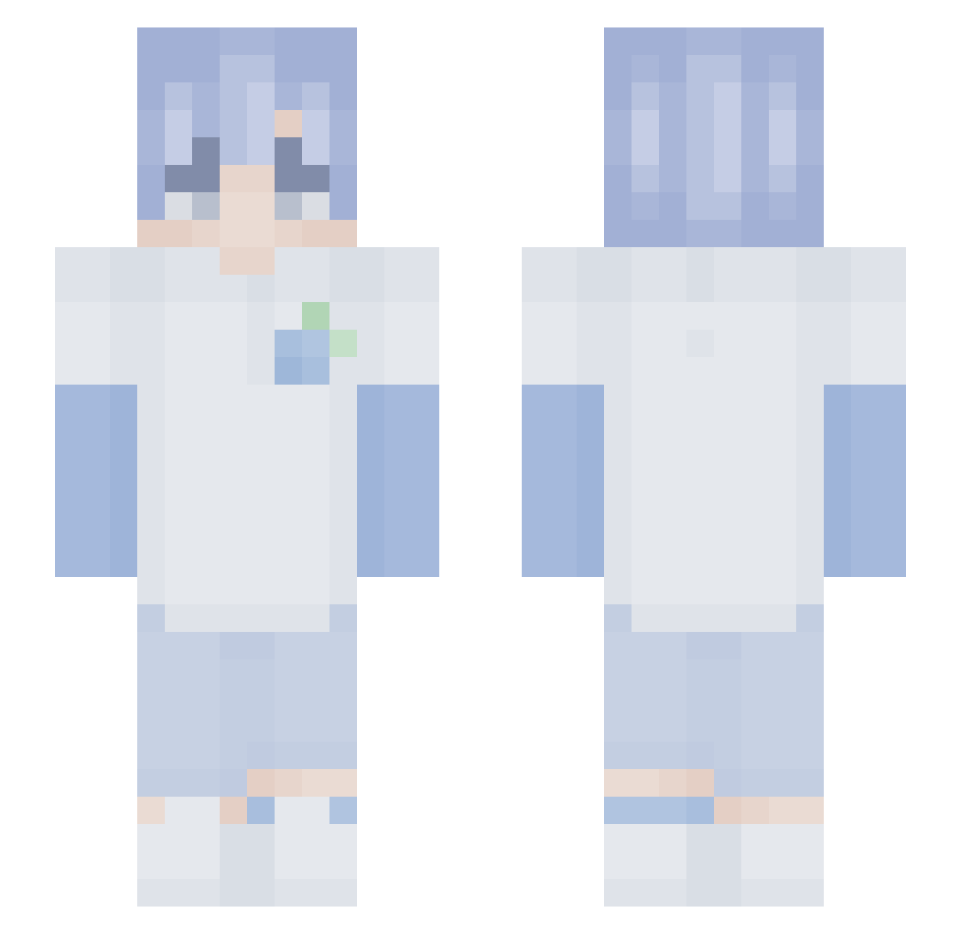0kazuma_ Minecraft skin, front and back view
