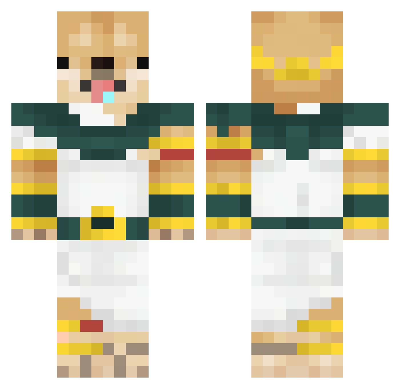 Cristancho Minecraft skin, front and back view