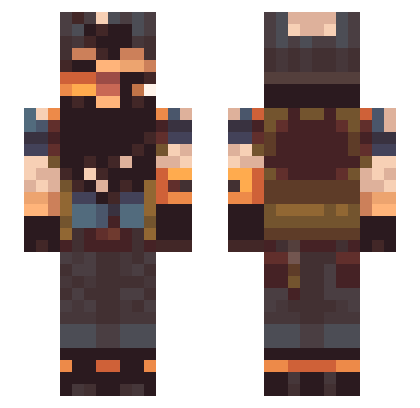667PIPI Minecraft skin, front and back view