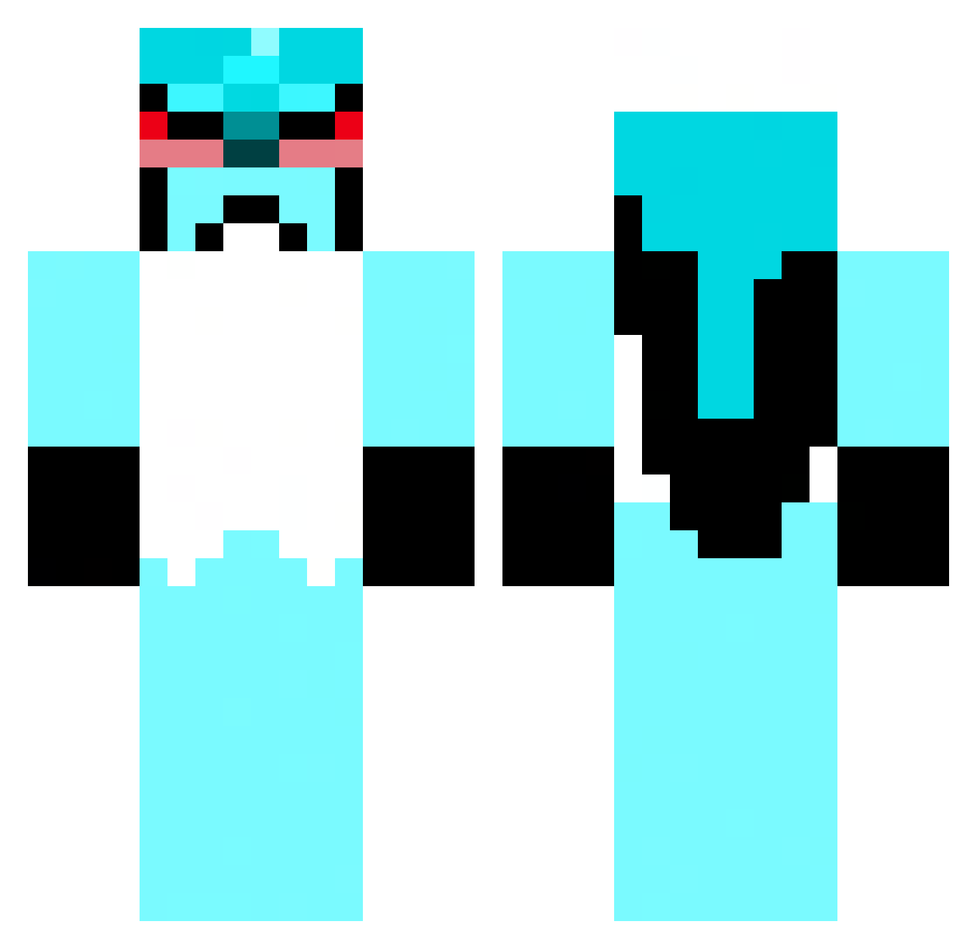 RubberHose5 Minecraft skin, front and back view