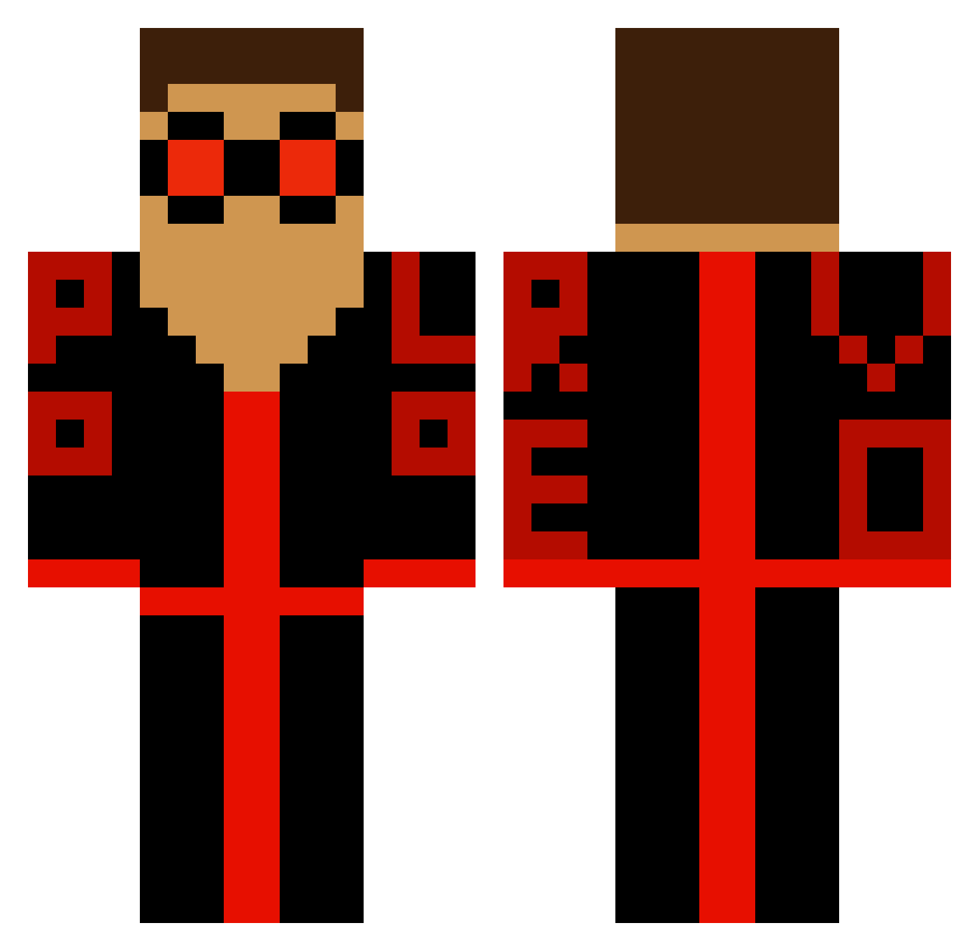 AserioPosay Minecraft skin, front and back view