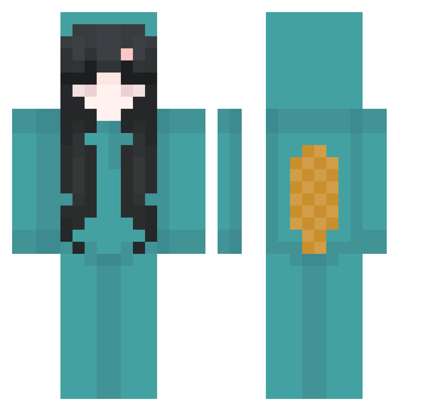 Connie2257 Minecraft skin, front and back view